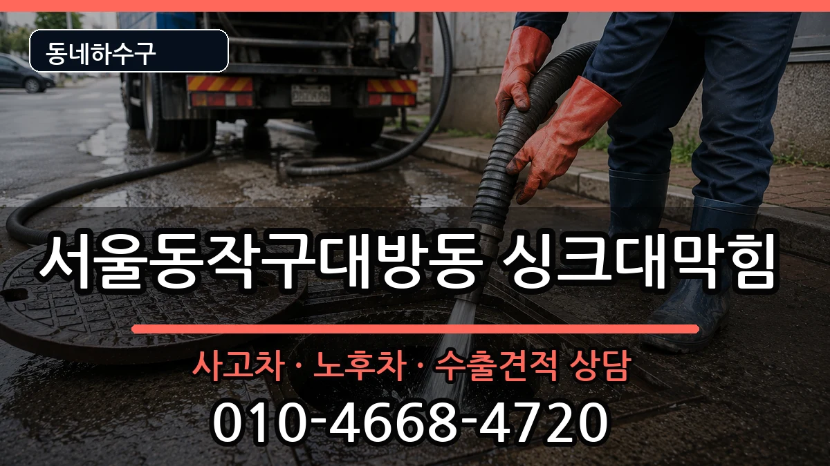 서울동작구대방동  싱크대막힘 정보형