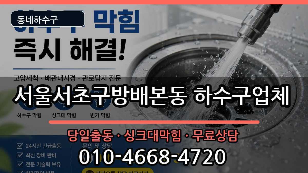 서울서초구방배본동 하수구막힘 서울서초구방배본동 하수구막힘 증상 처리 안내 이미지 1