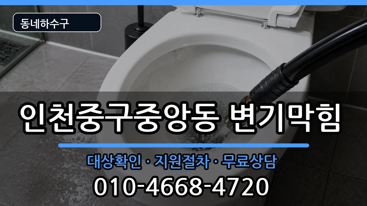인천중구중앙동 변기막힘 인천중구중앙동 변기막힘 증상 처리 안내 이미지 1
