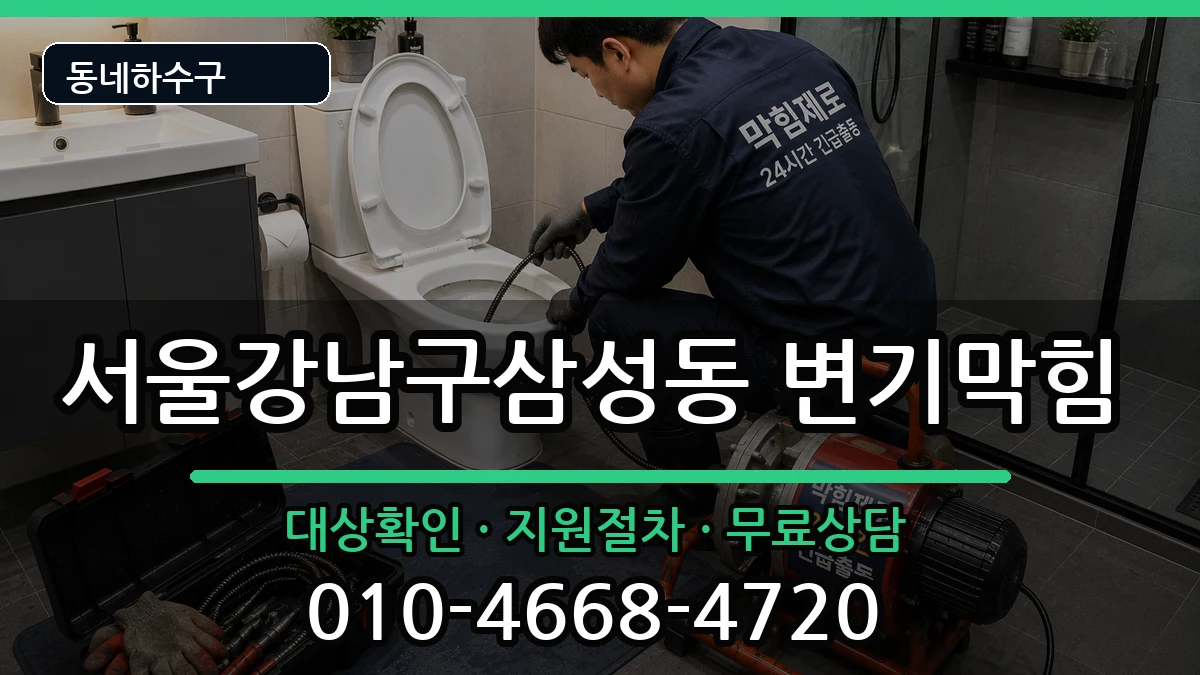 서울강남구삼성동 변기막힘 증상 처리 안내 이미지 1