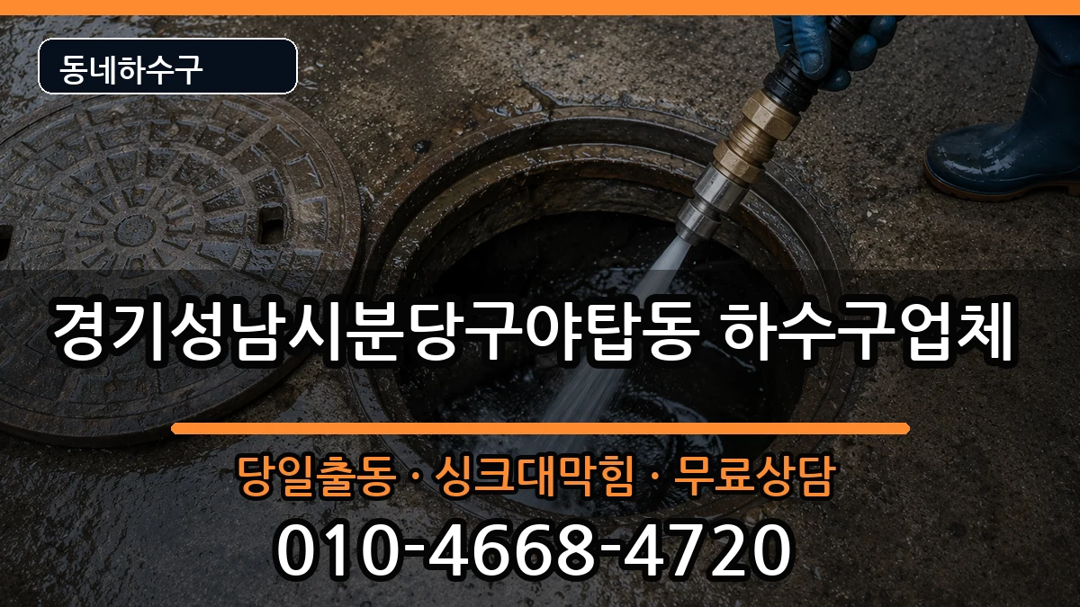 경기성남시분당구야탑동 하수구막힘 증상 처리 안내 이미지 3