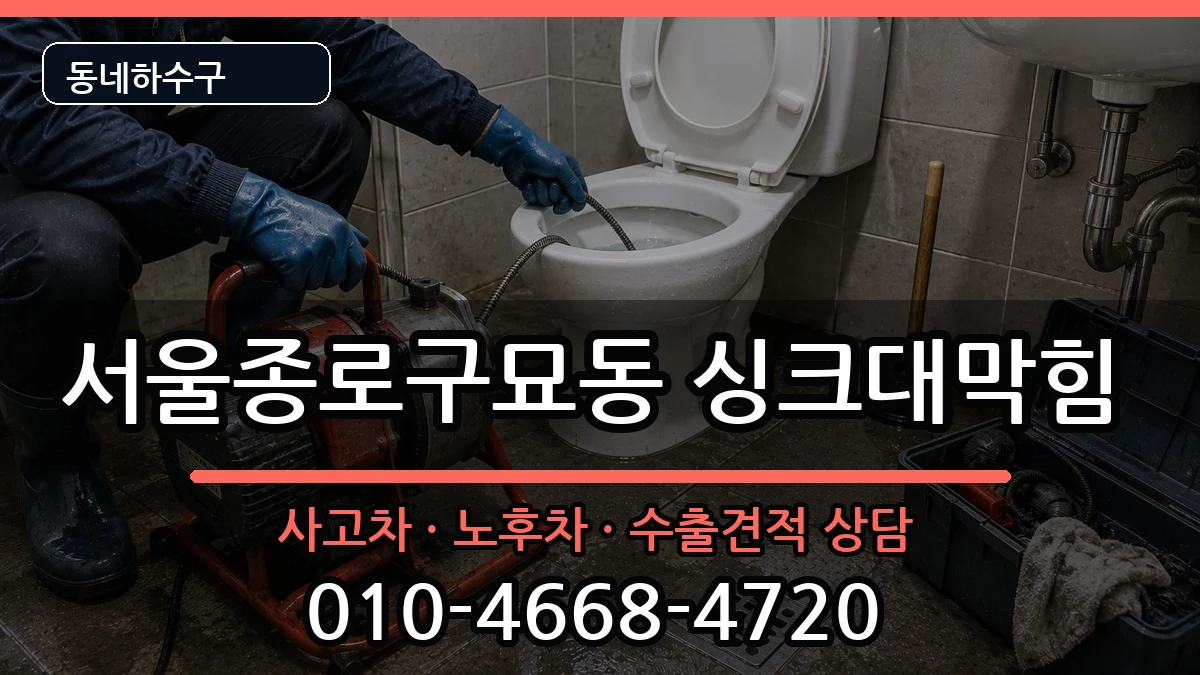 서울종로구묘동  싱크대막힘 비교형