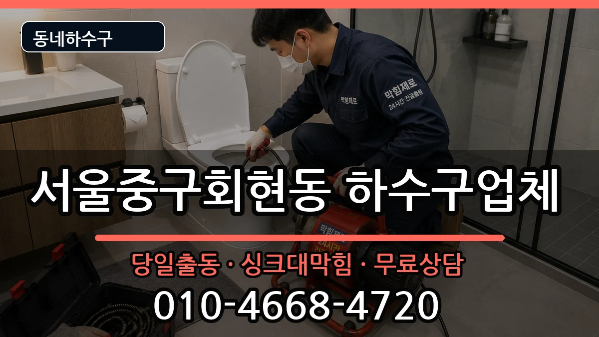 서울중구회현동  하수구막힘 사례형