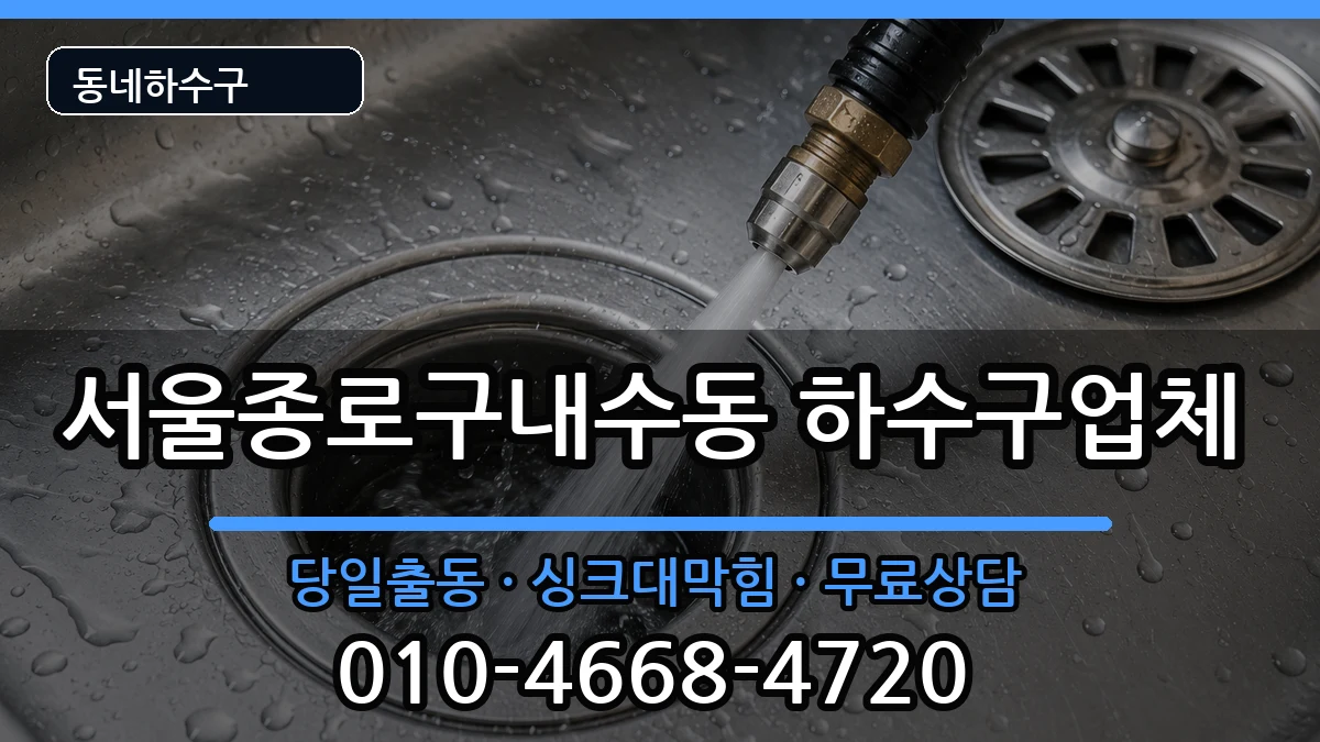 서울종로구내수동  하수구막힘 비용형