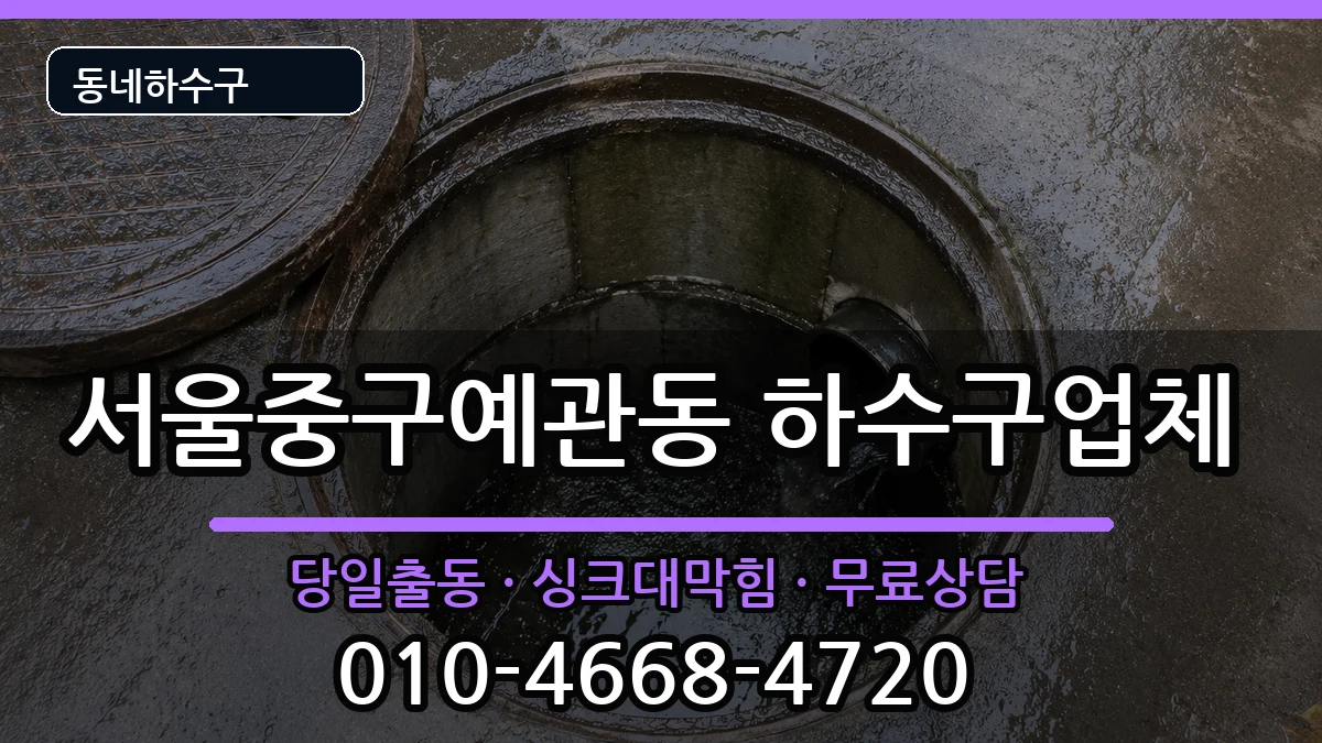 서울중구예관동 하수구막힘 증상 처리 안내 이미지 1