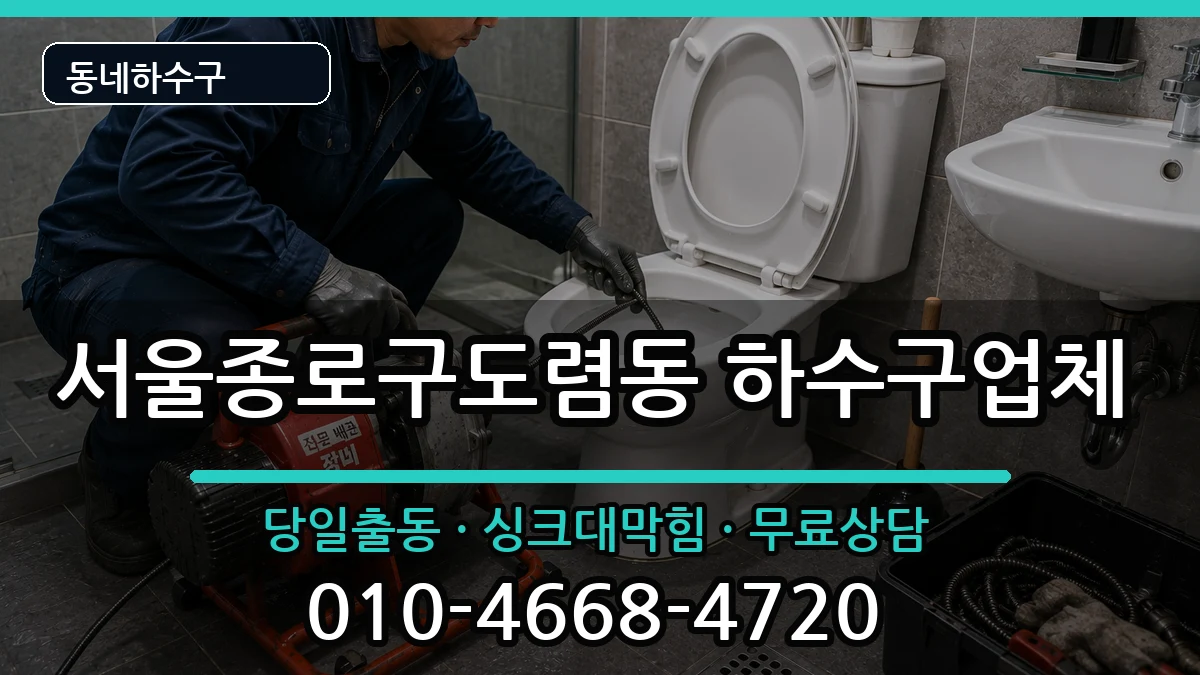 서울종로구도렴동 하수구막힘 증상 처리 안내 이미지 1