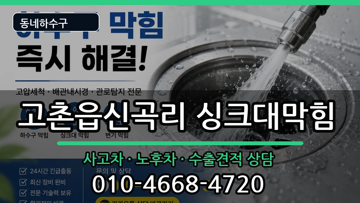 경기김포시고촌읍신곡리  싱크대막힘 지역형