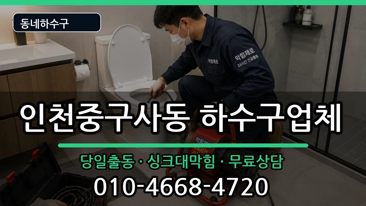 인천중구사동  하수구막힘 사례형