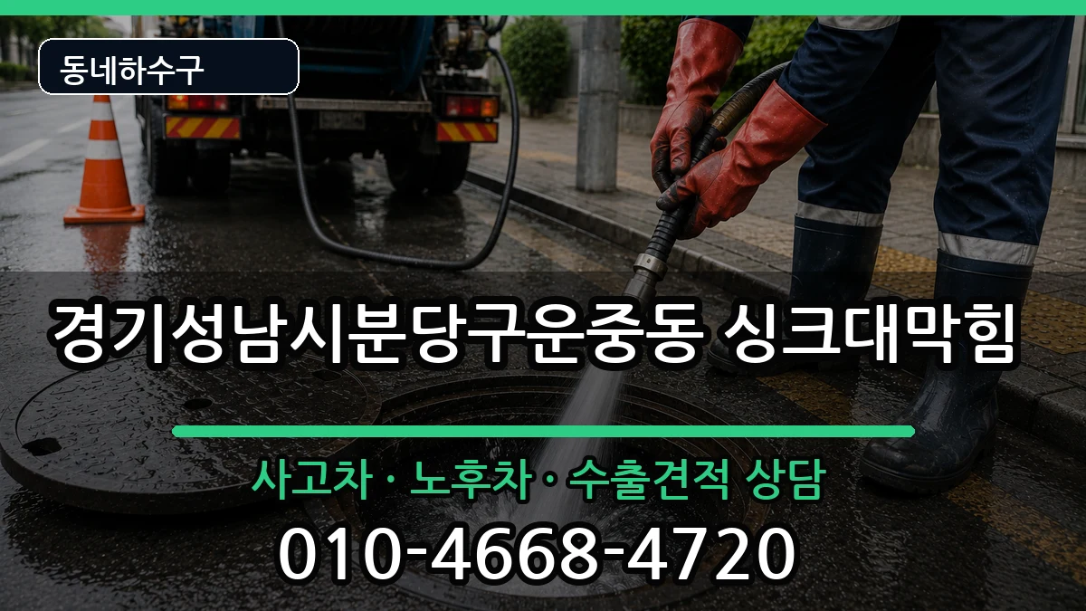 경기성남시분당구운중동  싱크대막힘 질문형
