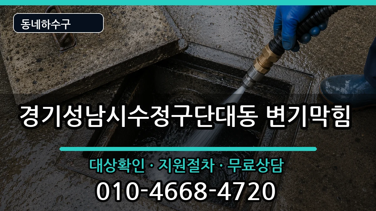경기성남시수정구단대동  변기막힘 주의사항형