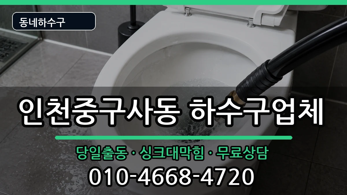 인천중구사동 하수구막힘 증상 처리 안내 이미지 3