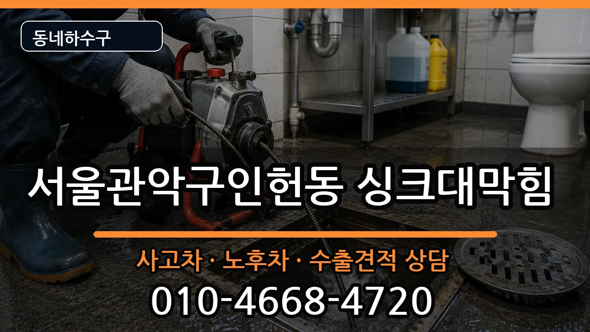 서울관악구인헌동 싱크대막힘 서울관악구인헌동 싱크대막힘 증상 처리 안내 이미지 1