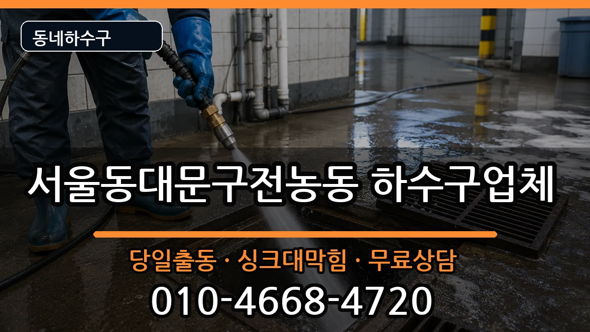 서울동대문구전농동 하수구막힘 증상 처리 안내 이미지 1