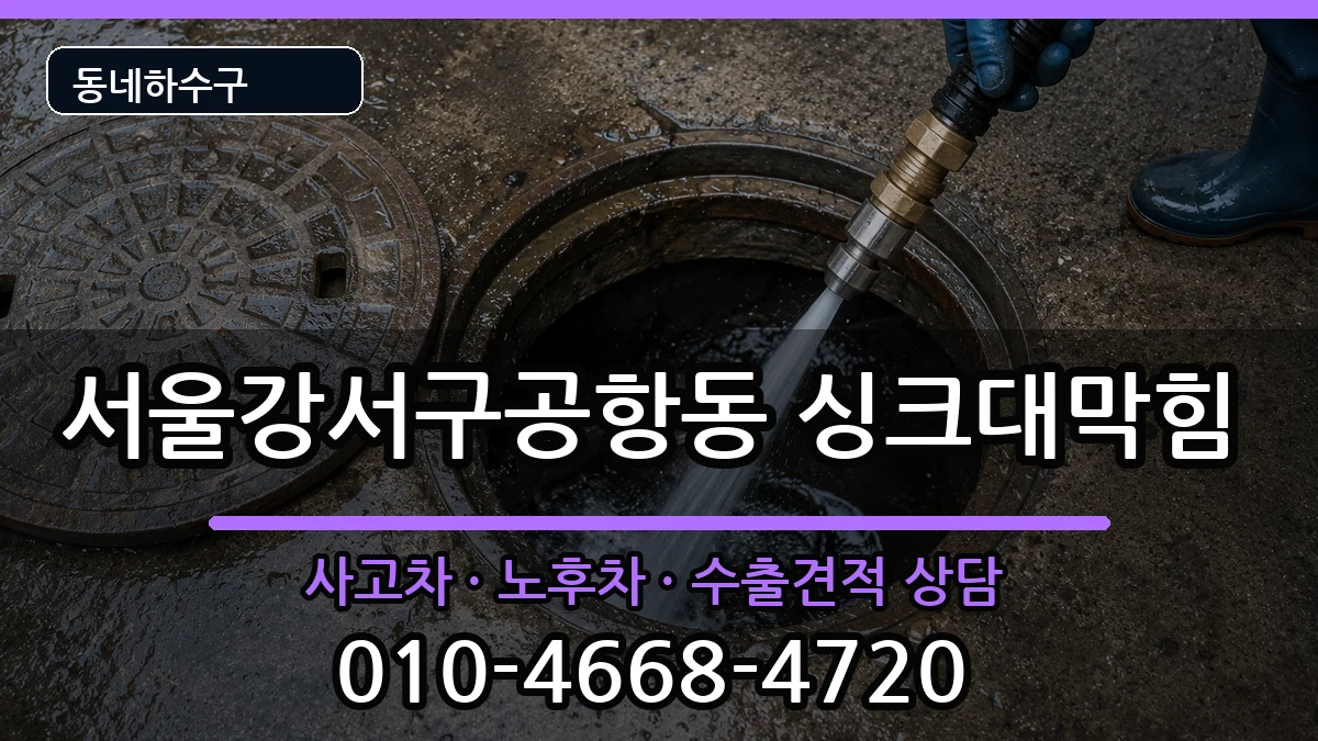 서울강서구공항동 싱크대막힘 증상 처리 안내 이미지 2